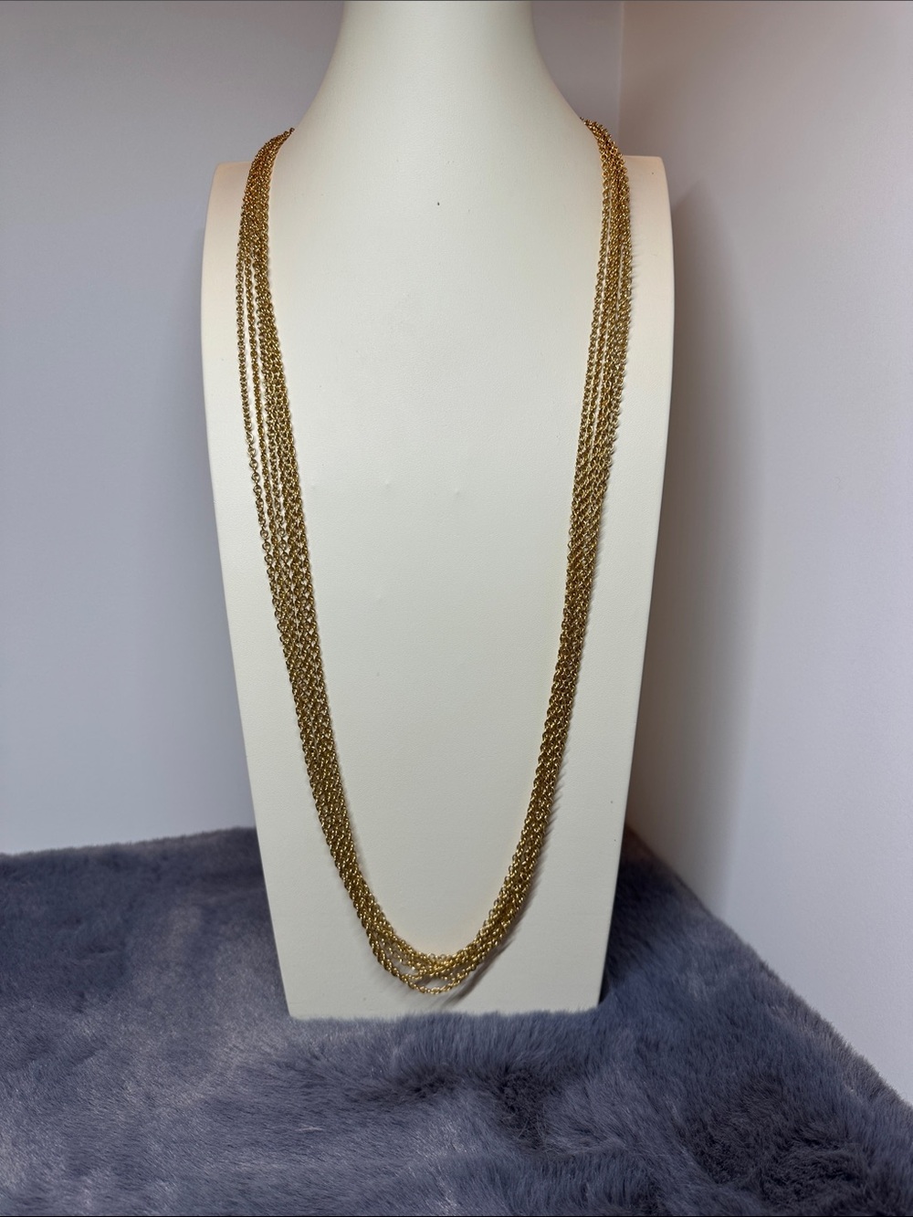 6 Strand Layered Gold Chain Necklace